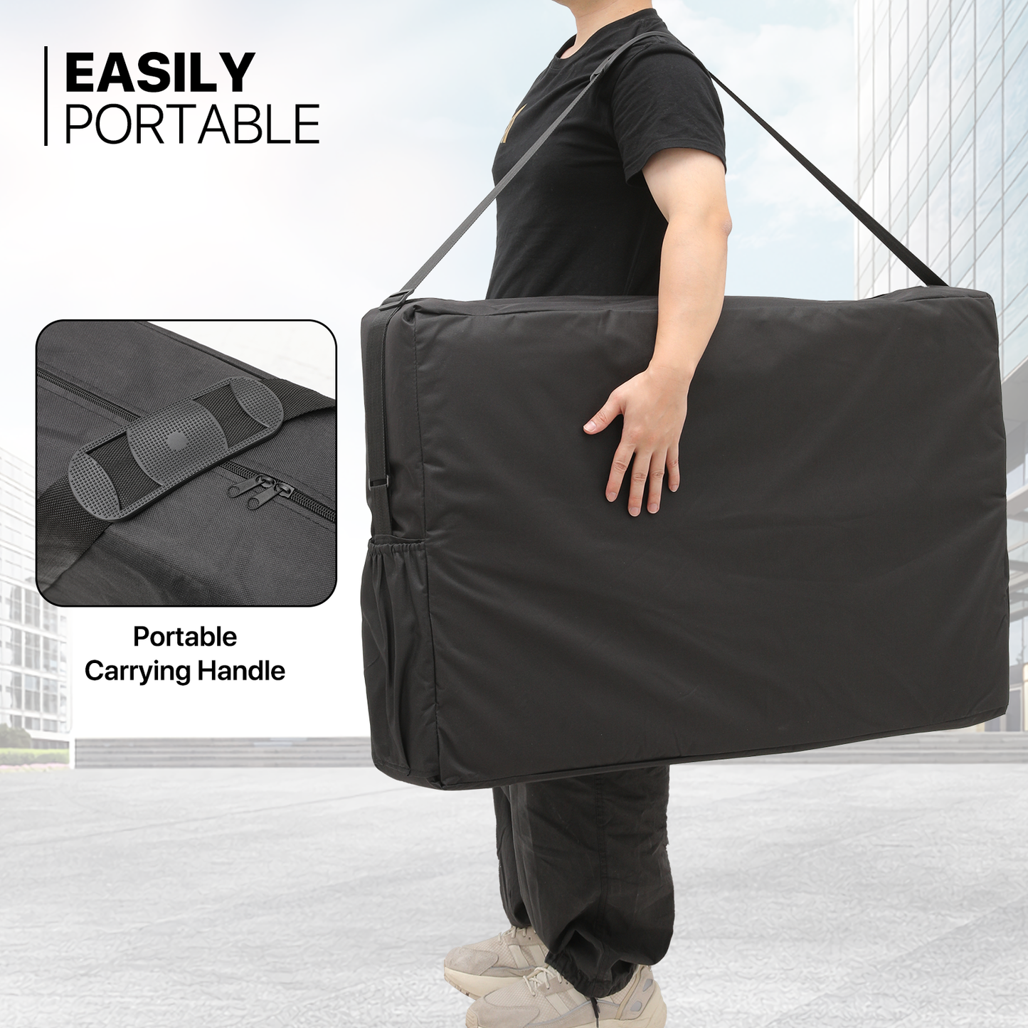 Portable Massage Table - Adjustable Height 24.5" to 33.5" - Aluminum Frame