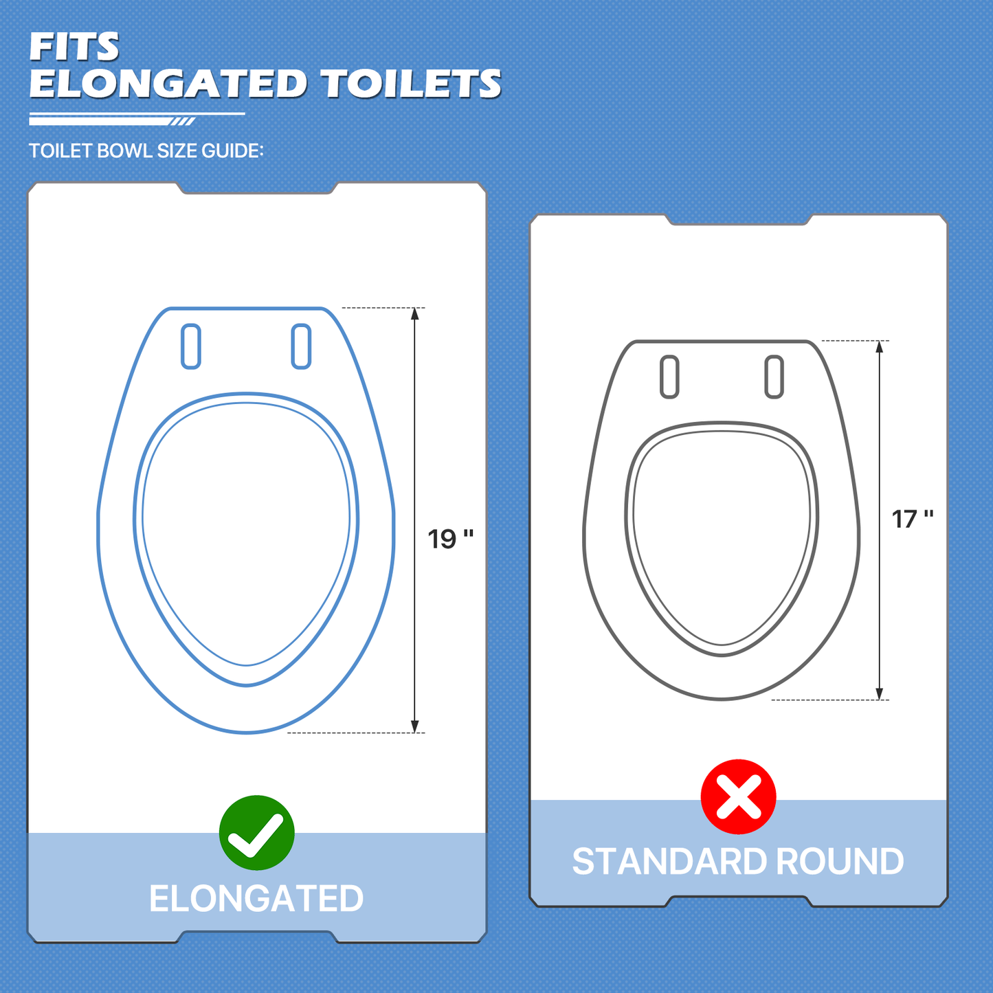 Raised Toilet Seat - w/Arms - PE Seat - For Elongated Toilets - White