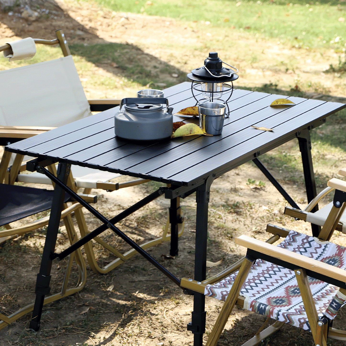 Adjustable Height Aluminum Folding Table (L)35.5in. (W)20.3in. (H)26.0in.
