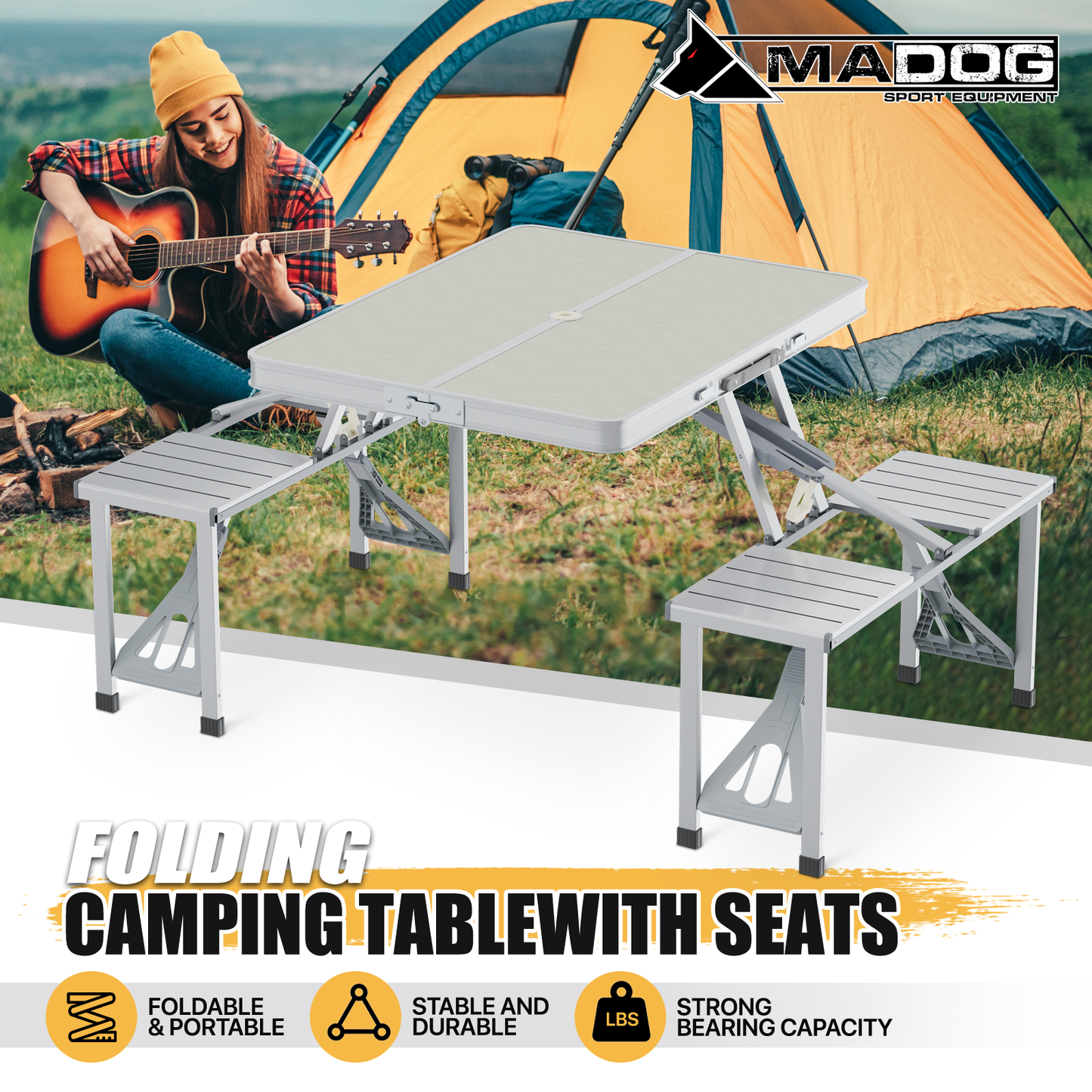 Aluminum Folding Table (L)35.5in. (W)23.8in. (H)22.3in.