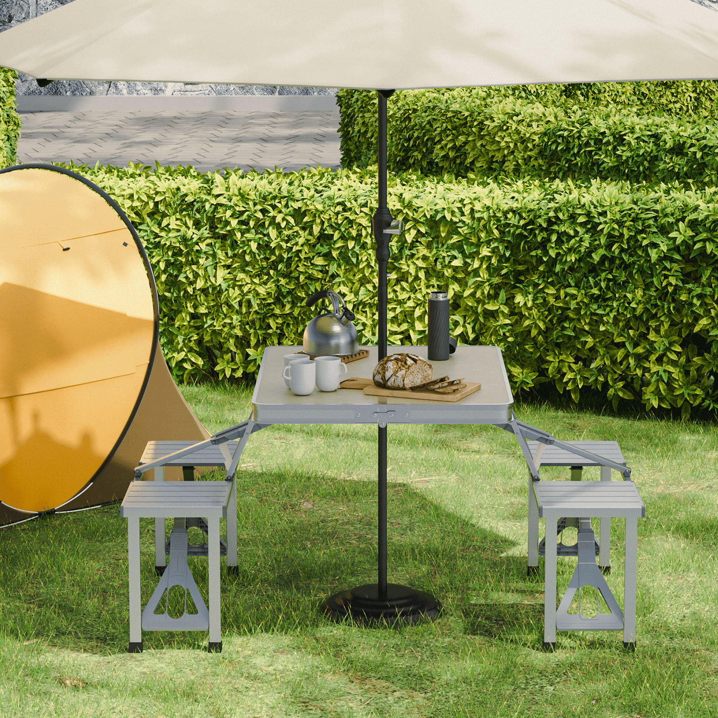 Aluminum Folding Table (L)35.5in. (W)23.8in. (H)22.3in.