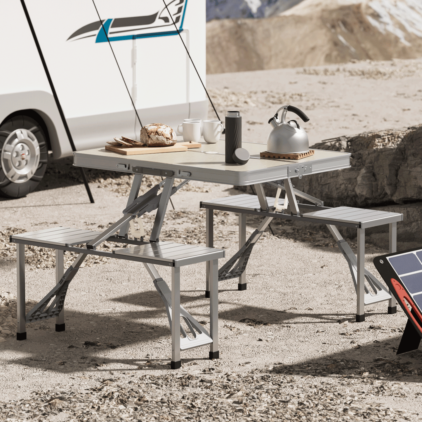 Aluminum Folding Table (L)35.5in. (W)23.8in. (H)22.3in.