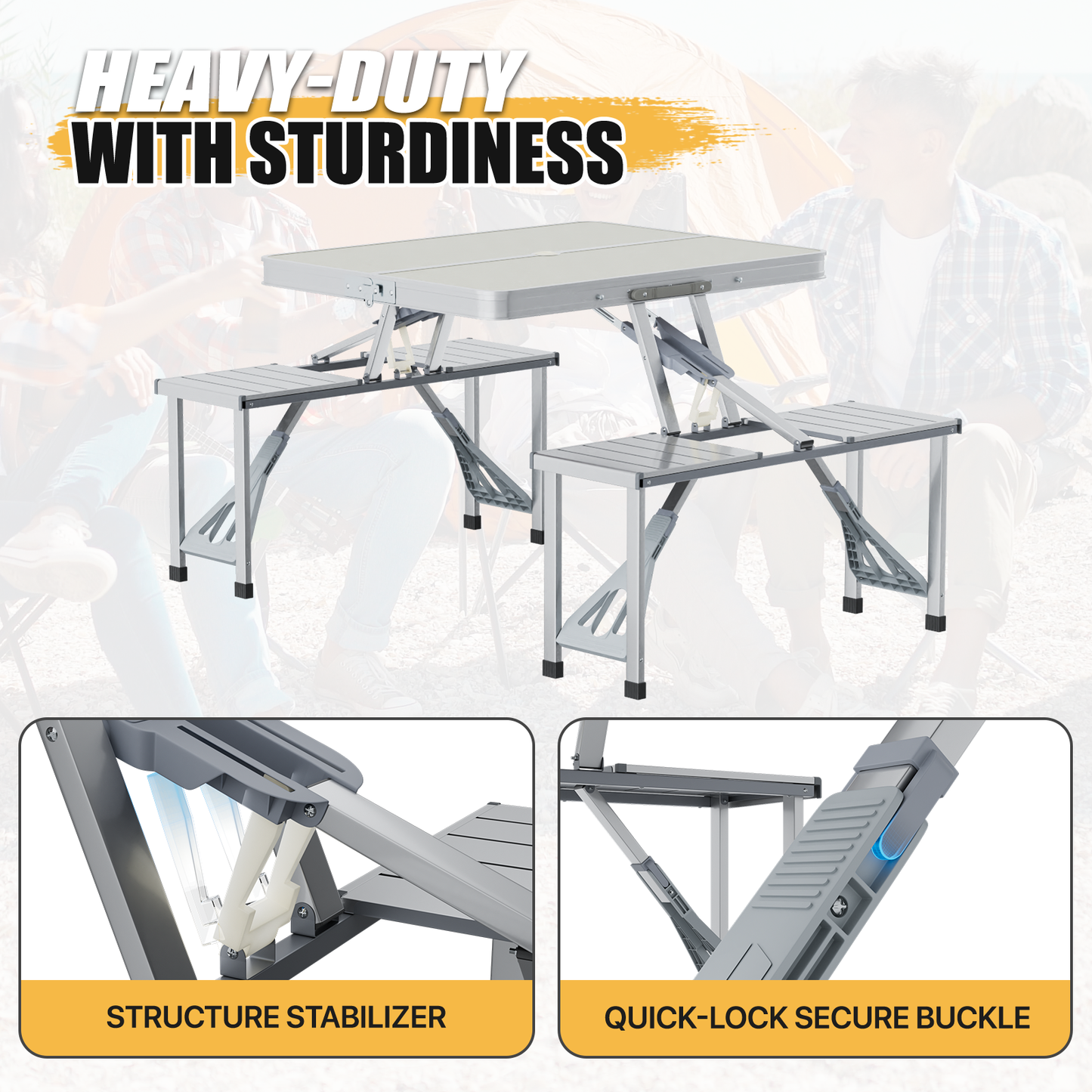 Aluminum Folding Table (L)35.5in. (W)23.8in. (H)22.3in.