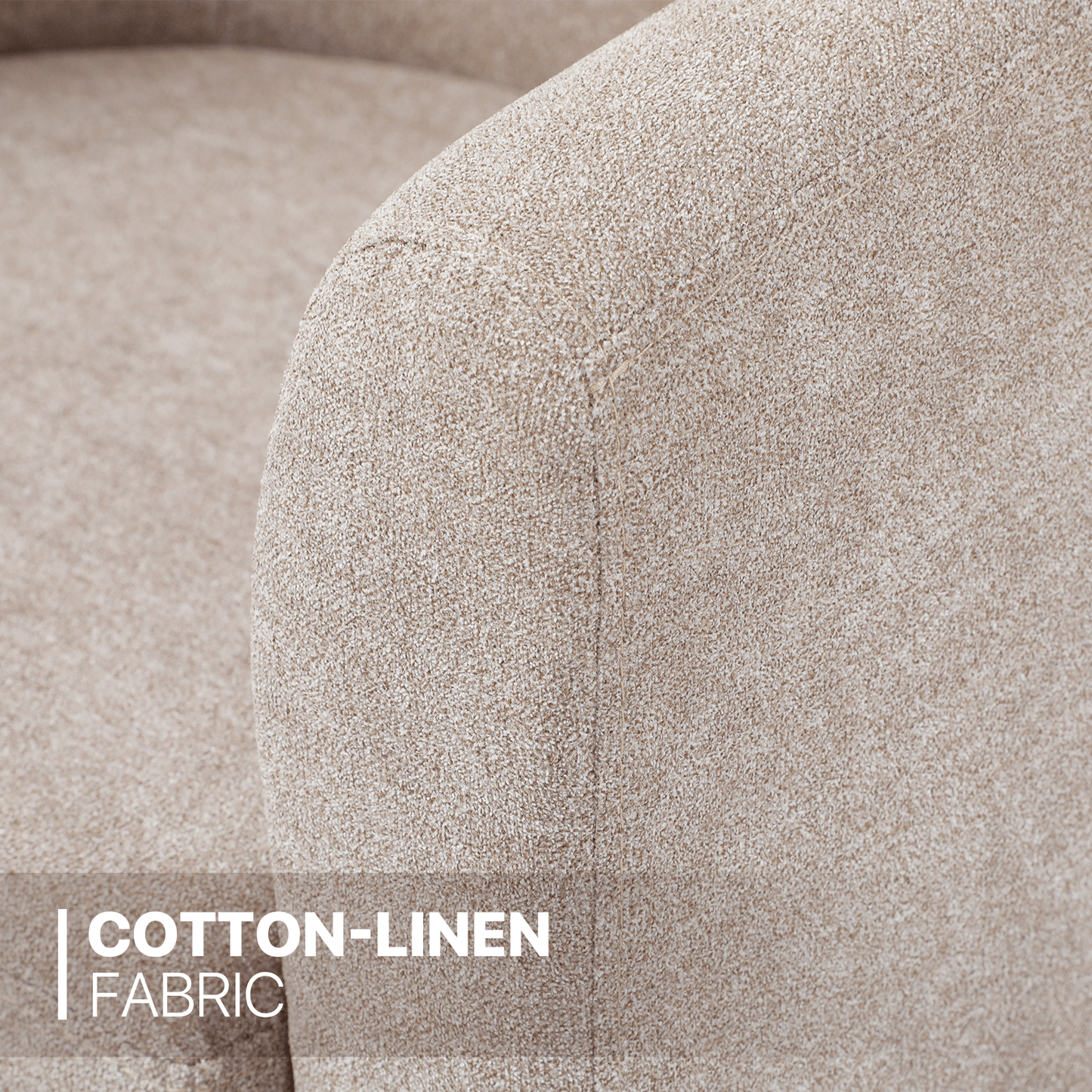 Barrel Shape Sofa Chair w/ Ottoman - Cotton-linen