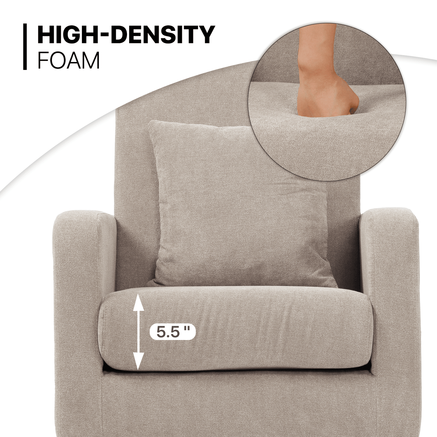Sofa Chair w/ Pillow - Cotton-linen