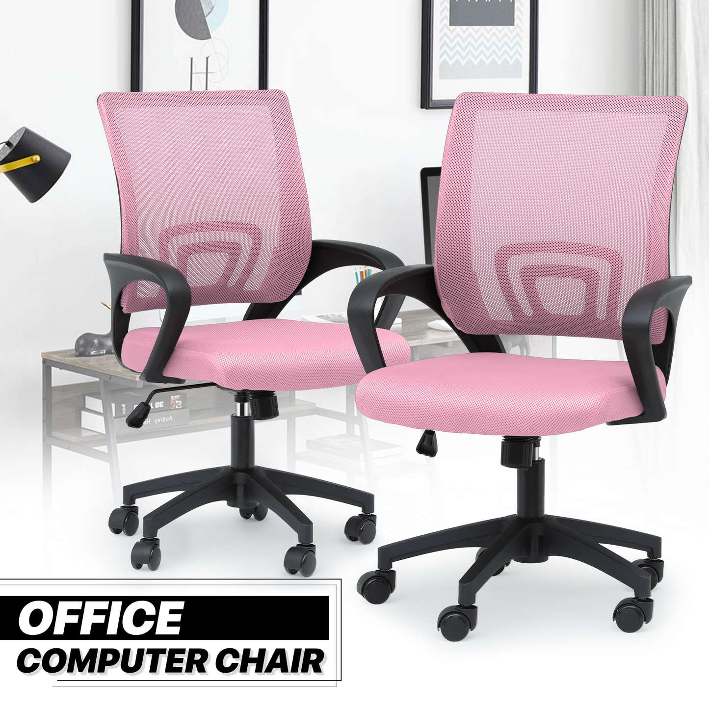 Adjustable Height Office Chair - 18" Seat Wide - Mesh Back