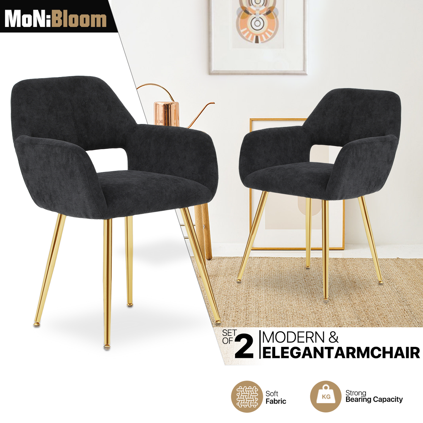 2 Pieces Dining Chair - Modern & Elegant Armchair