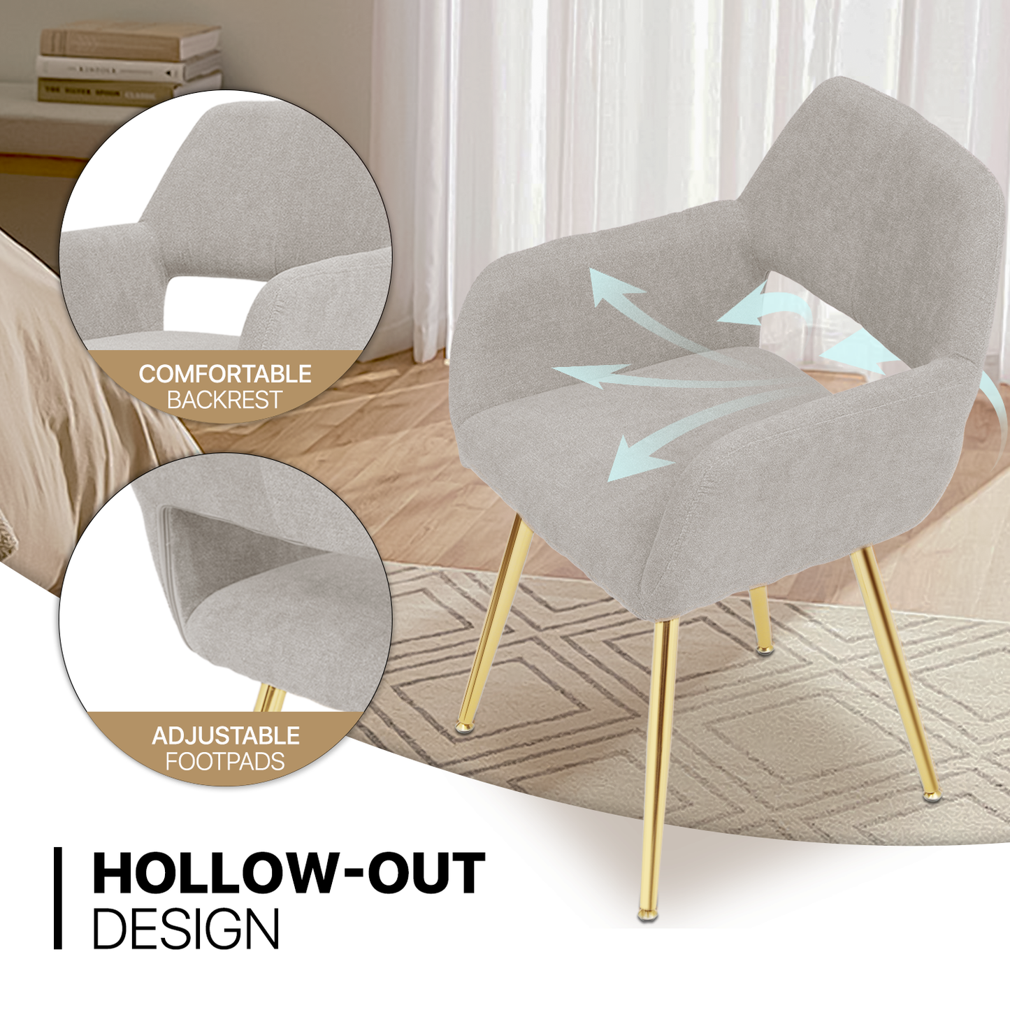 2 Pieces Dining Chair - Modern & Elegant Armchair
