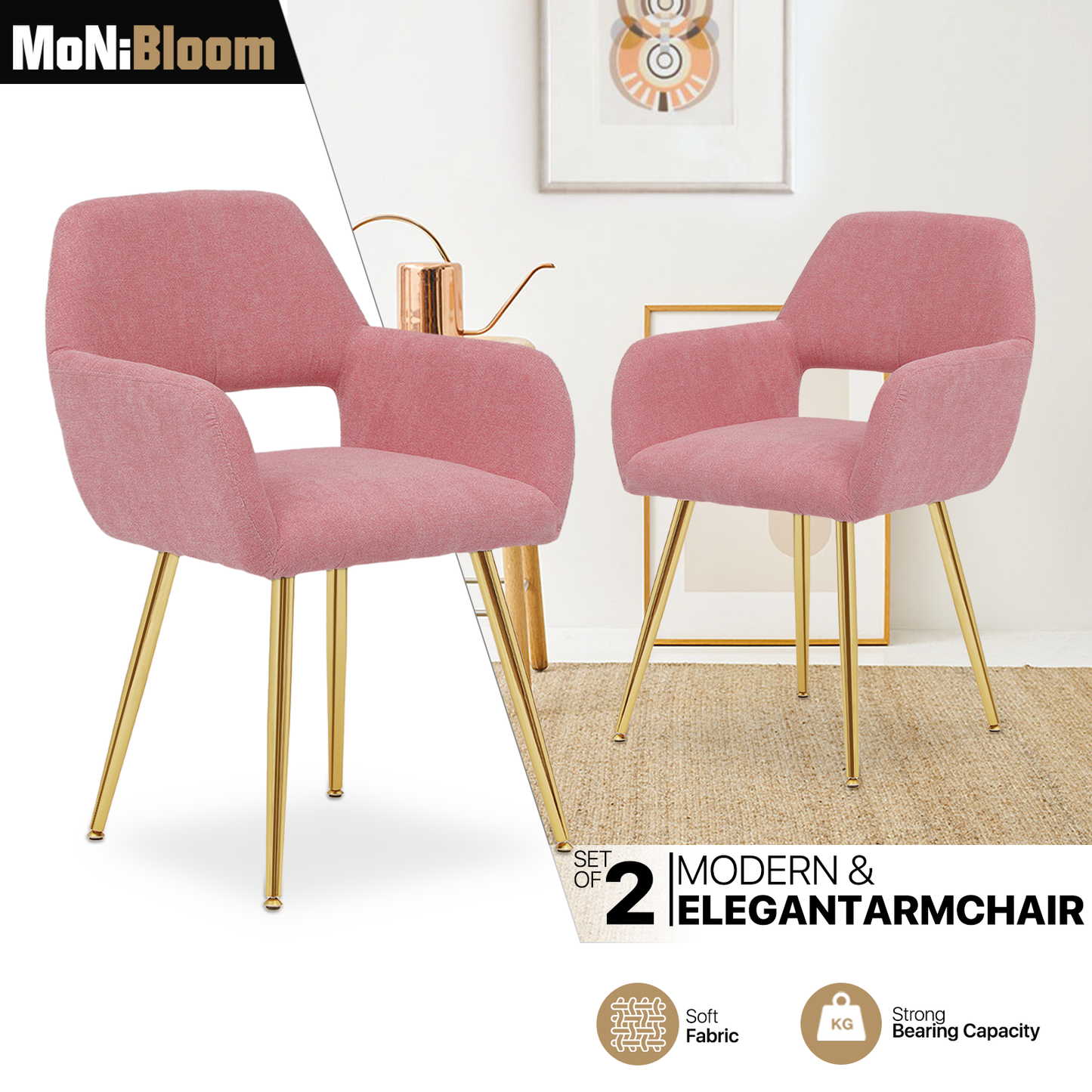 2 Pieces Dining Chair - Modern & Elegant Armchair