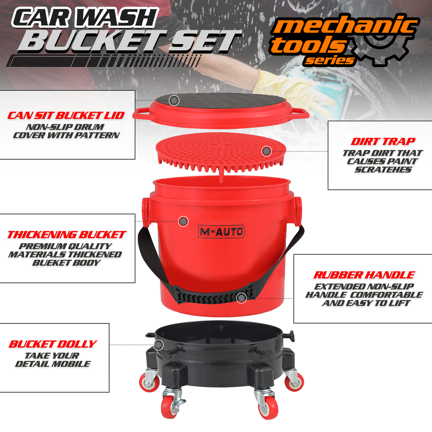 Portable Car wash bucket set