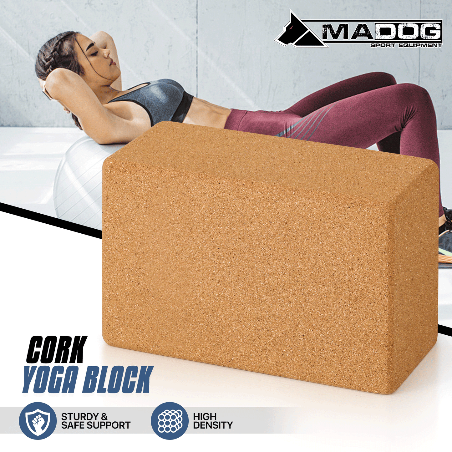Cork Yoga Block - 9x6x4 Inch