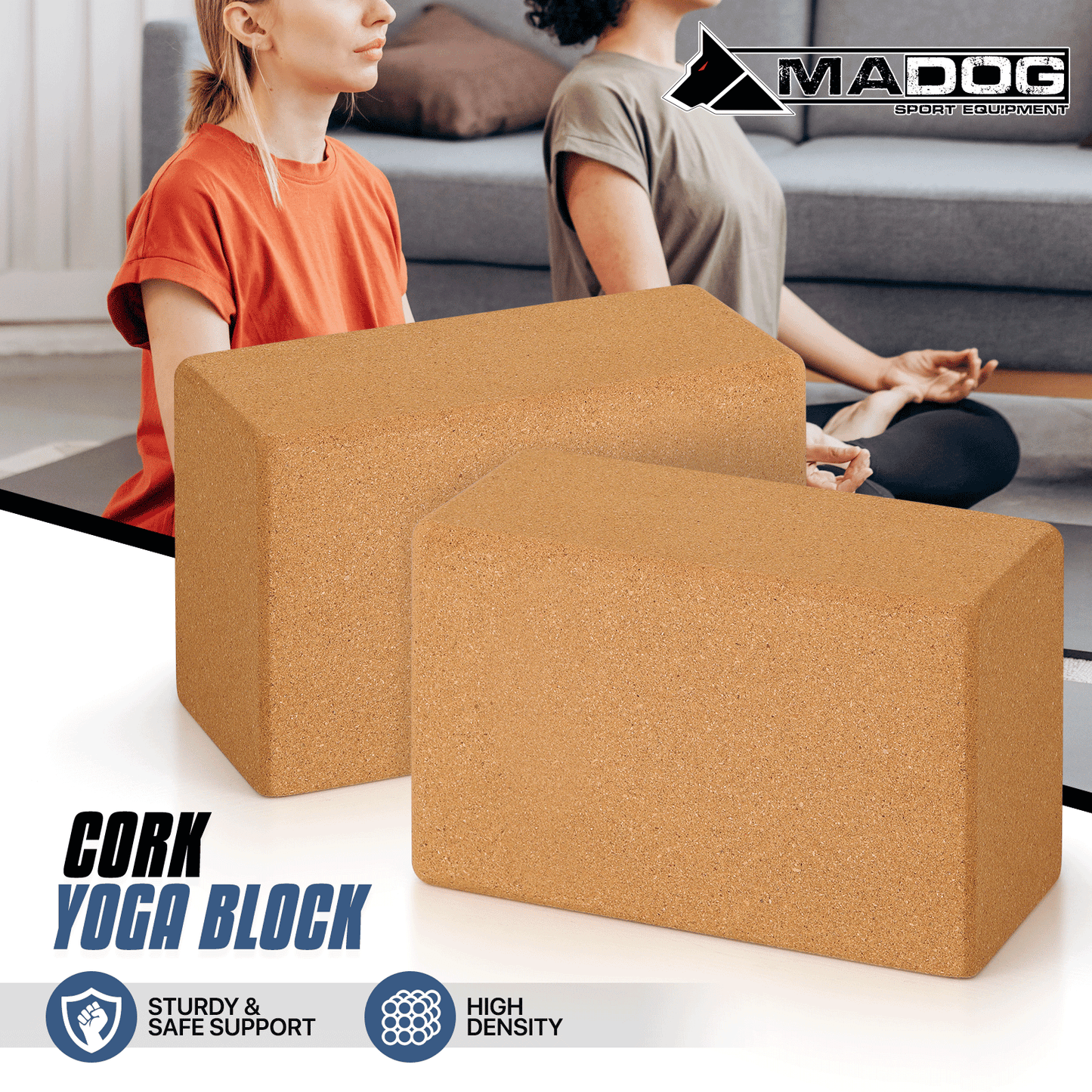 Cork Yoga Block - 9x6x4 Inch