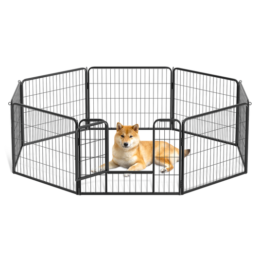 Dog Playpen - 8 Panel - Each 30.5''Length 24''Height - Black