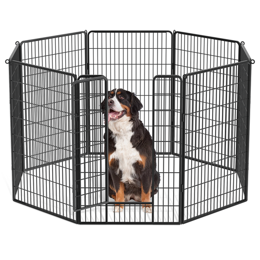 Dog Playpen - 8 Panel - Each 31.5''Length 47''Height - Black