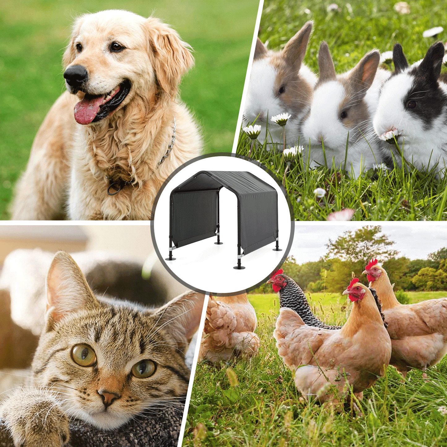 Dog Shelter - (L)27.0in. (W)32.0in. (H)30.0in. - Dark Gray