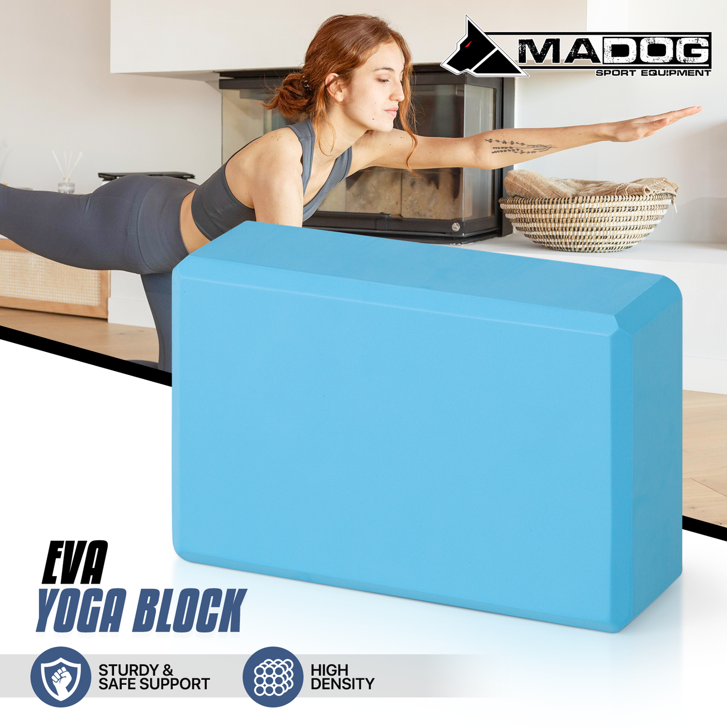 EVA Foam Yoga Block - 9x6x3 Inch