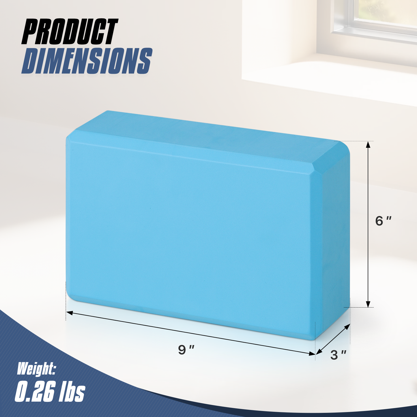 EVA Foam Yoga Block - 9x6x3 Inch