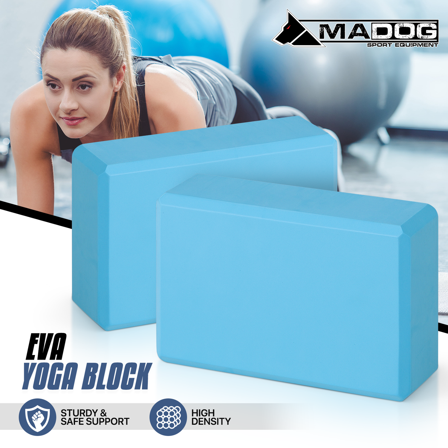 EVA Foam Yoga Block - 9x6x3 Inch