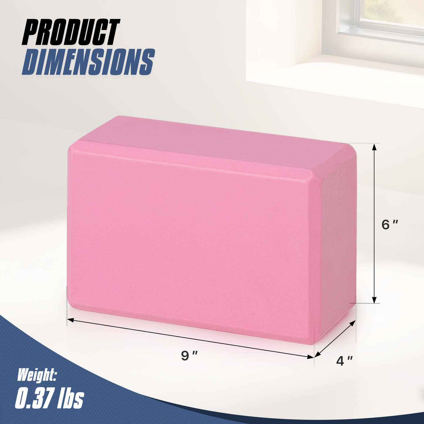 EVA Foam Yoga Block - 9x6x4 Inch