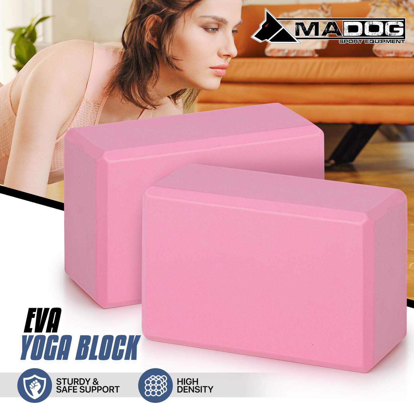 EVA Foam Yoga Block - 9x6x4 Inch