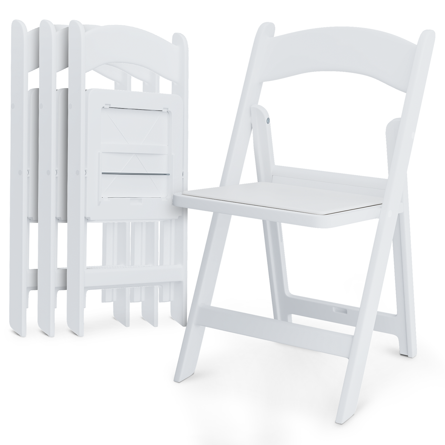 Folding chair 250 lbs Capacity - (L)17.5in. (W)16.5in. (H)30.5in. - White