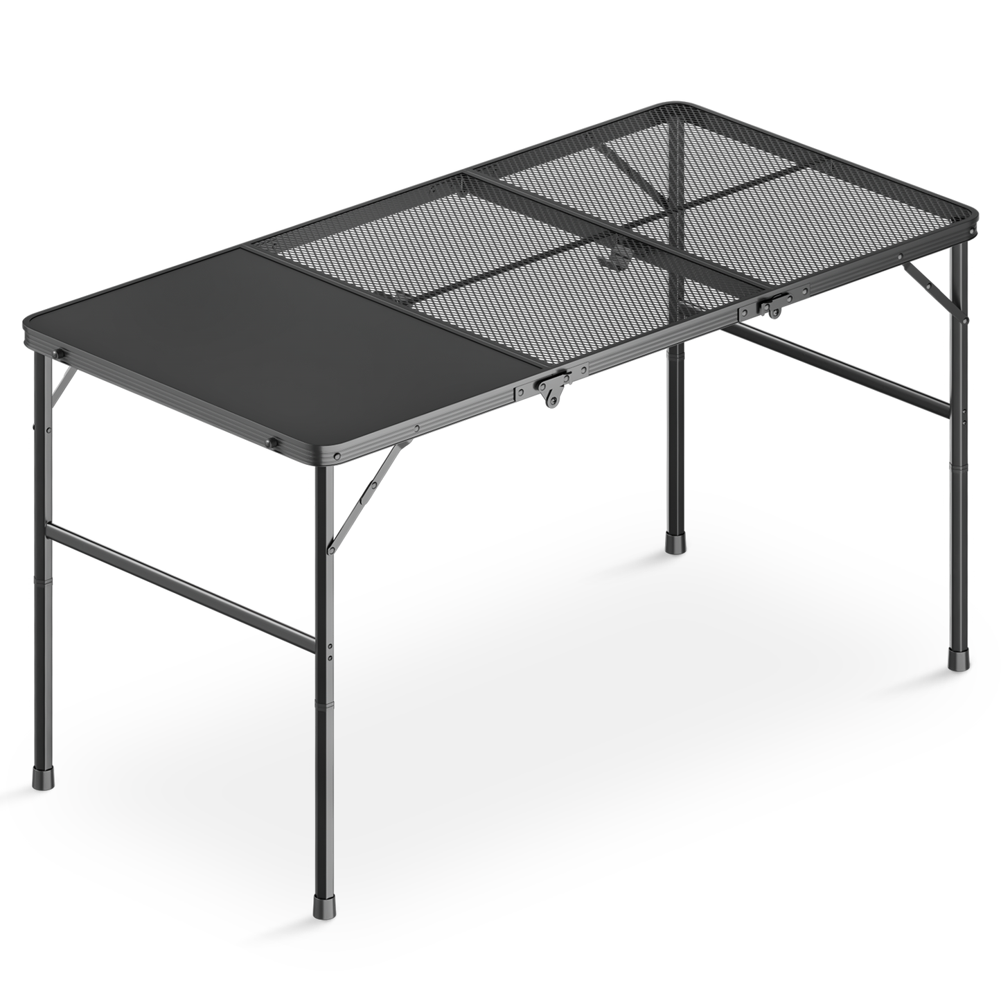 Grill Table 66 lbs Capacity - (L)47.3in. (W)23.8in. (H)26.3in. - 2 height adjustments: 14.8in. - 26.3in. -Black