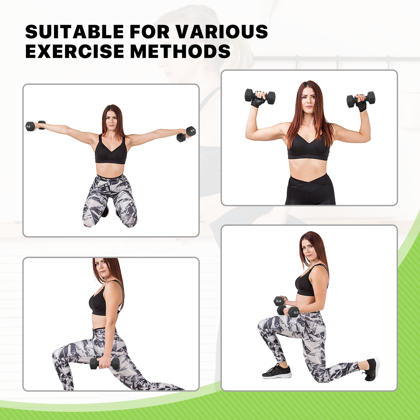 2x 8LB Grip Workout Dumbbel