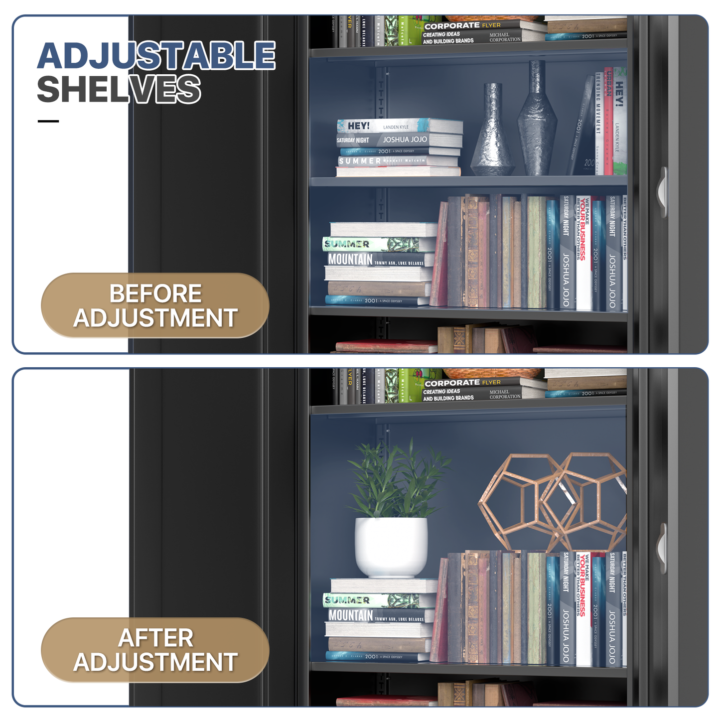 Metal Storage Cabinets with Lock-71"H x 31.5"W x 15.75"D
