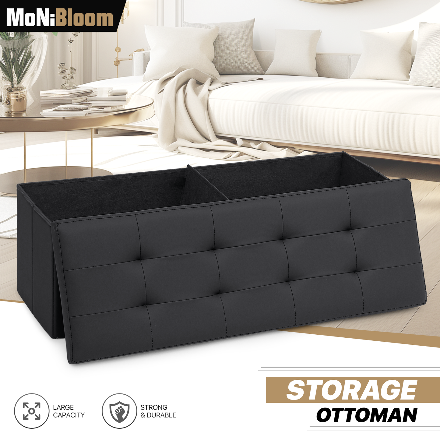 Lift-Off Storage Ottoman - 43'' * 15'' * 14.5''