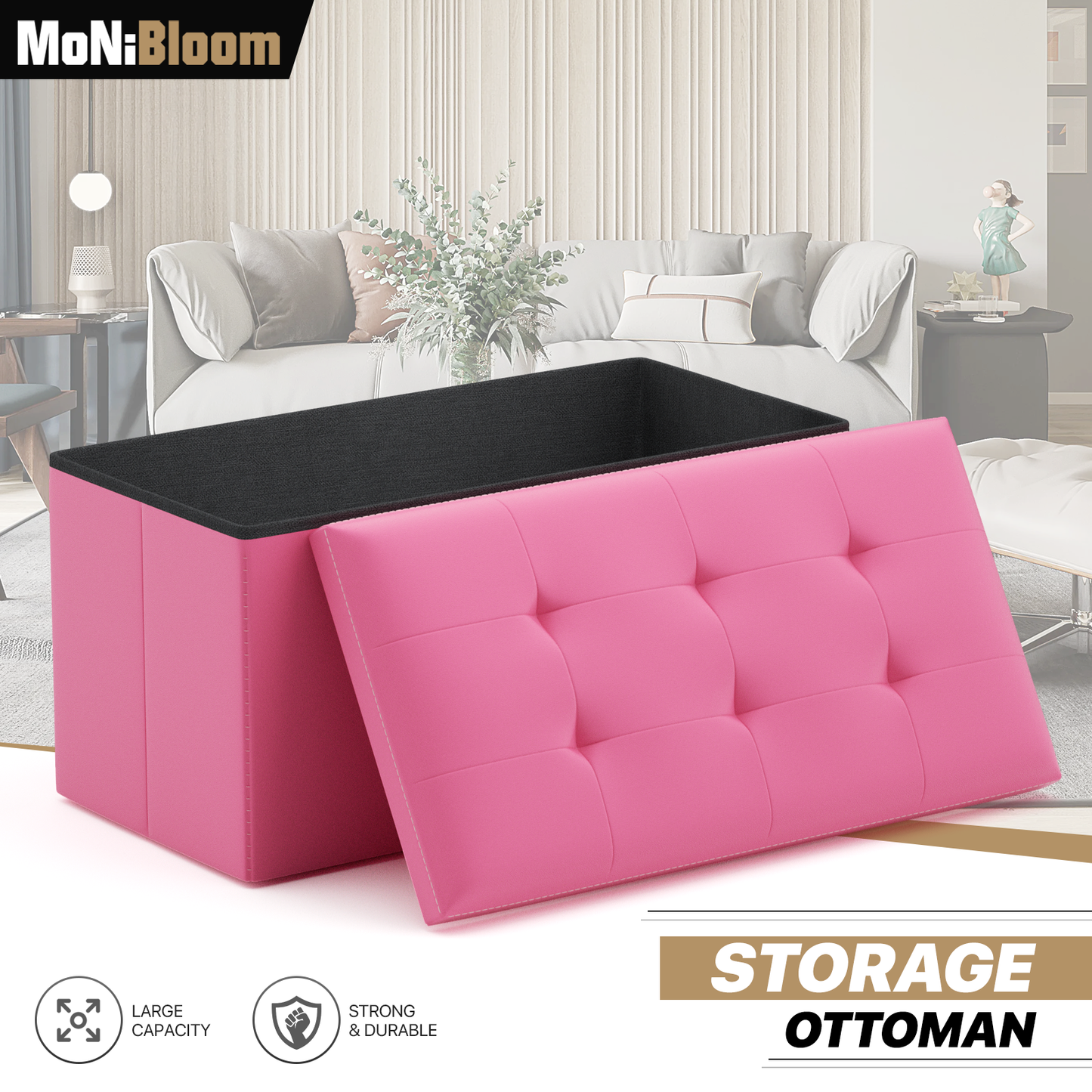Lift-Off Storage Ottoman - 30'' * 15'' * 14.5''