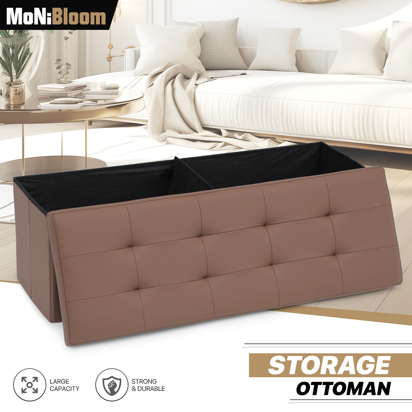 Lift-Off Storage Ottoman - 43'' * 15'' * 14.5''