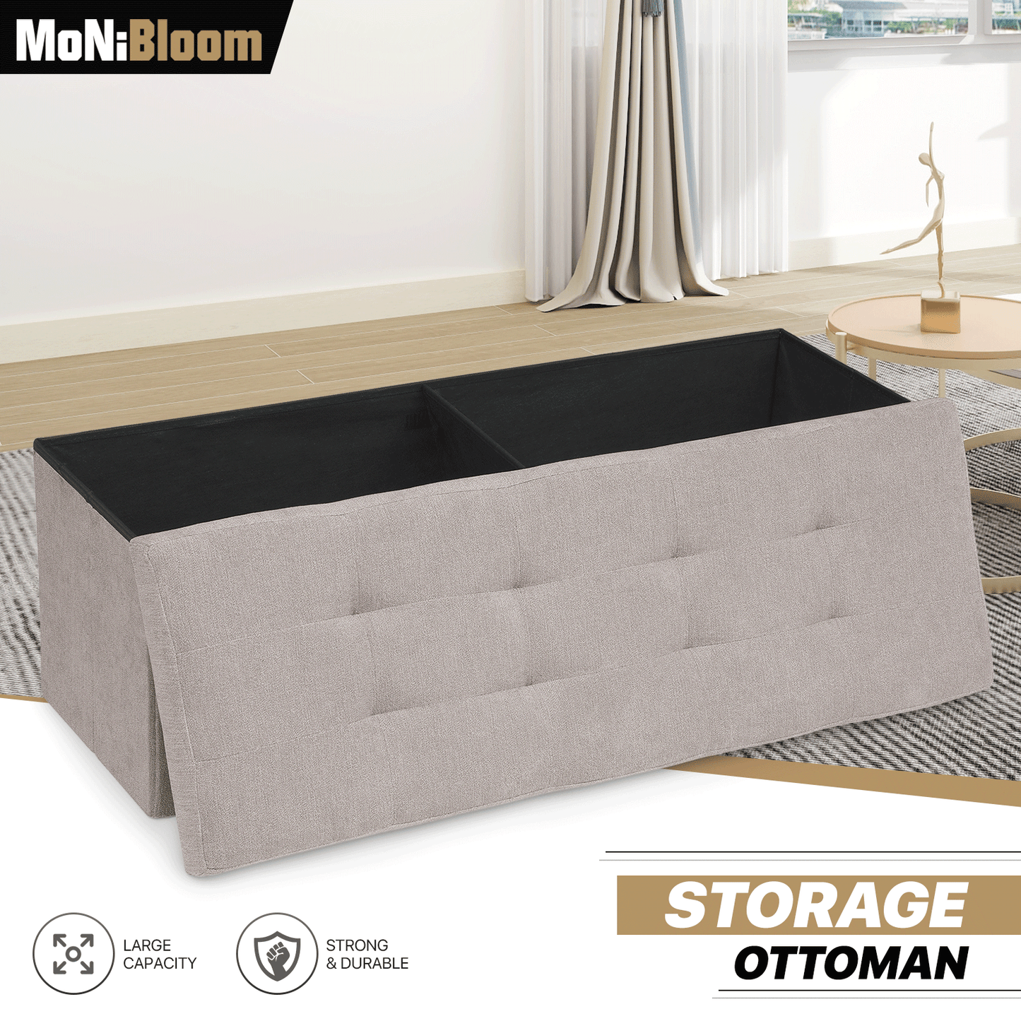 Lift-Off Storage Ottoman - 43'' * 15'' * 14.5''