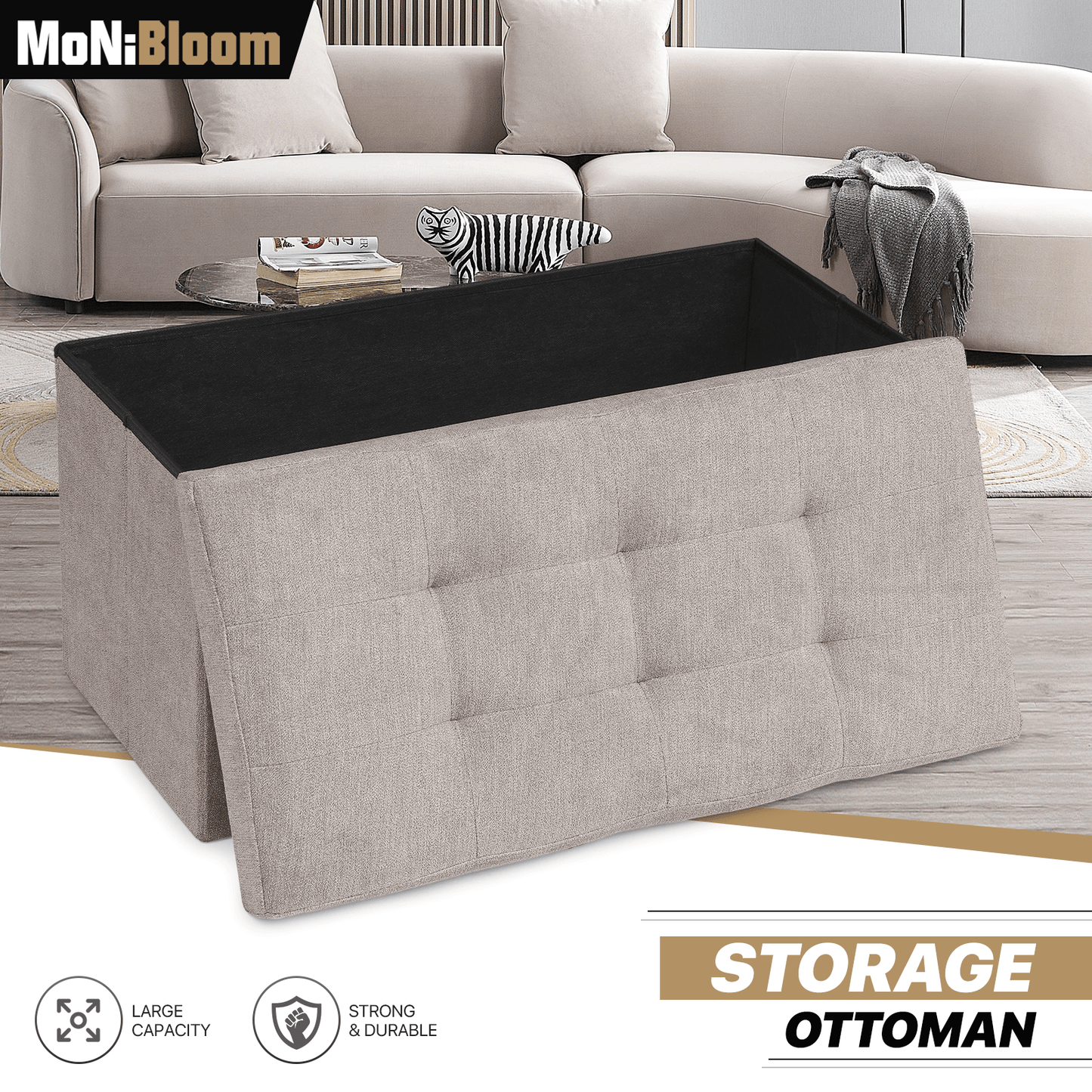 Lift-Off Storage Ottoman - 30'' * 15'' * 14.5''