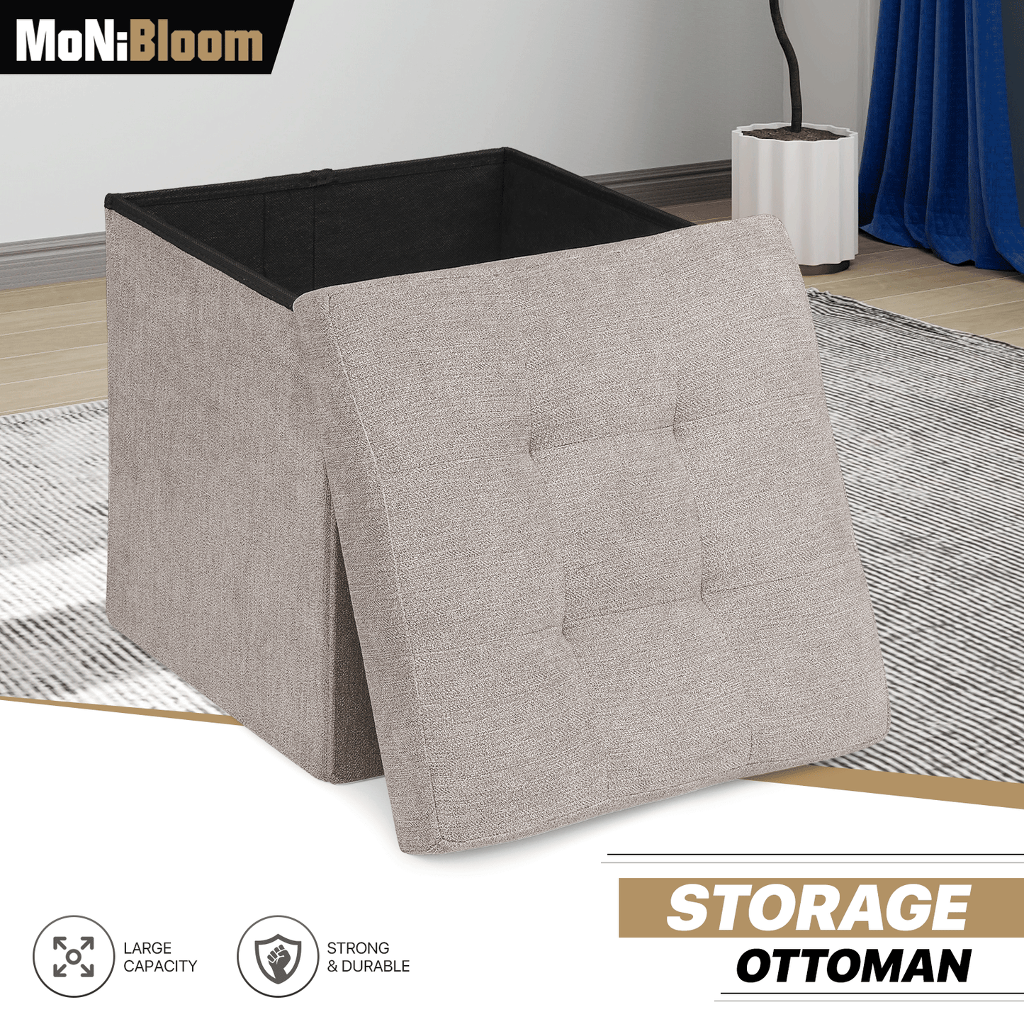 Lift-Off Storage Ottoman - 15'' * 15'' * 15''