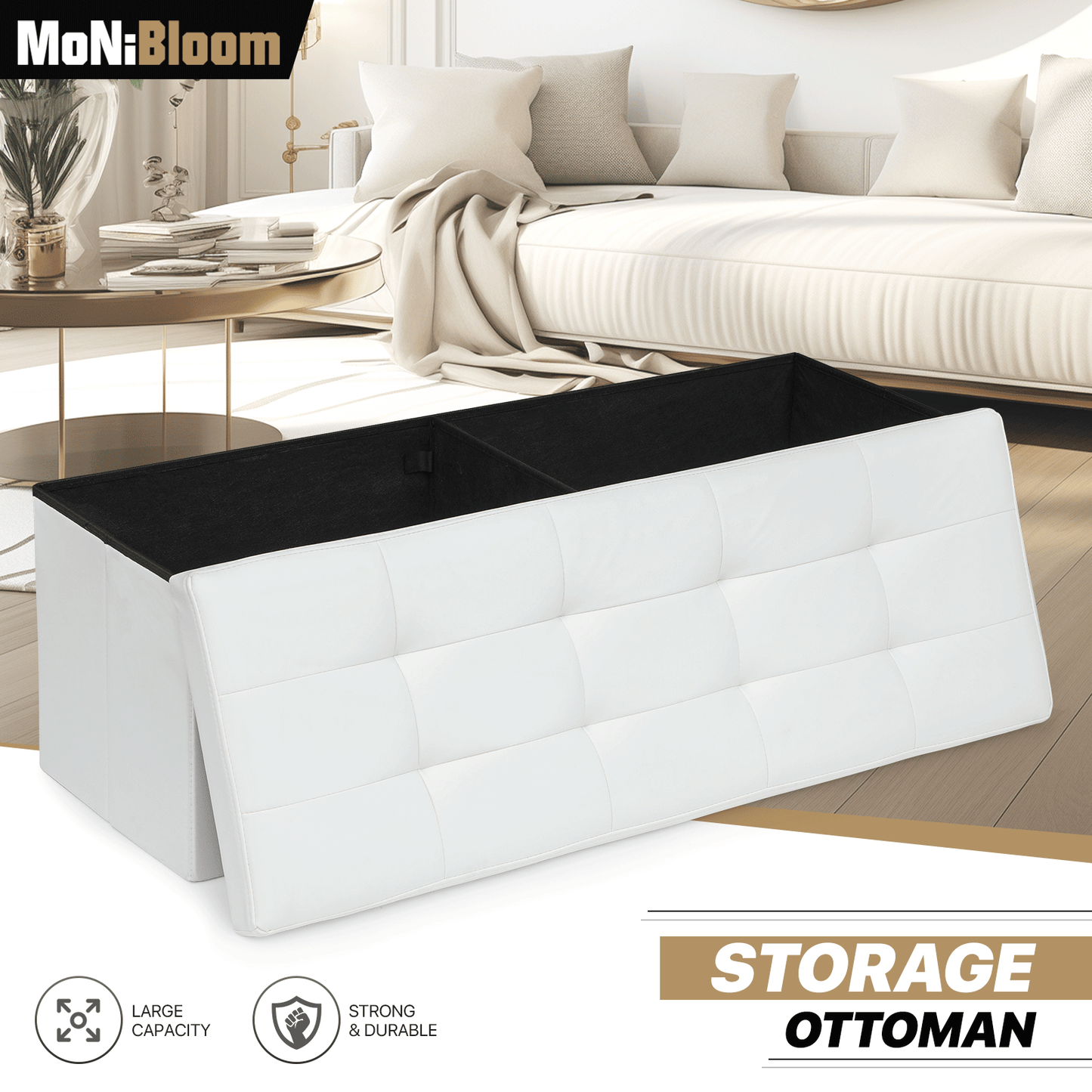 Lift-Off Storage Ottoman - 43'' * 15'' * 14.5''