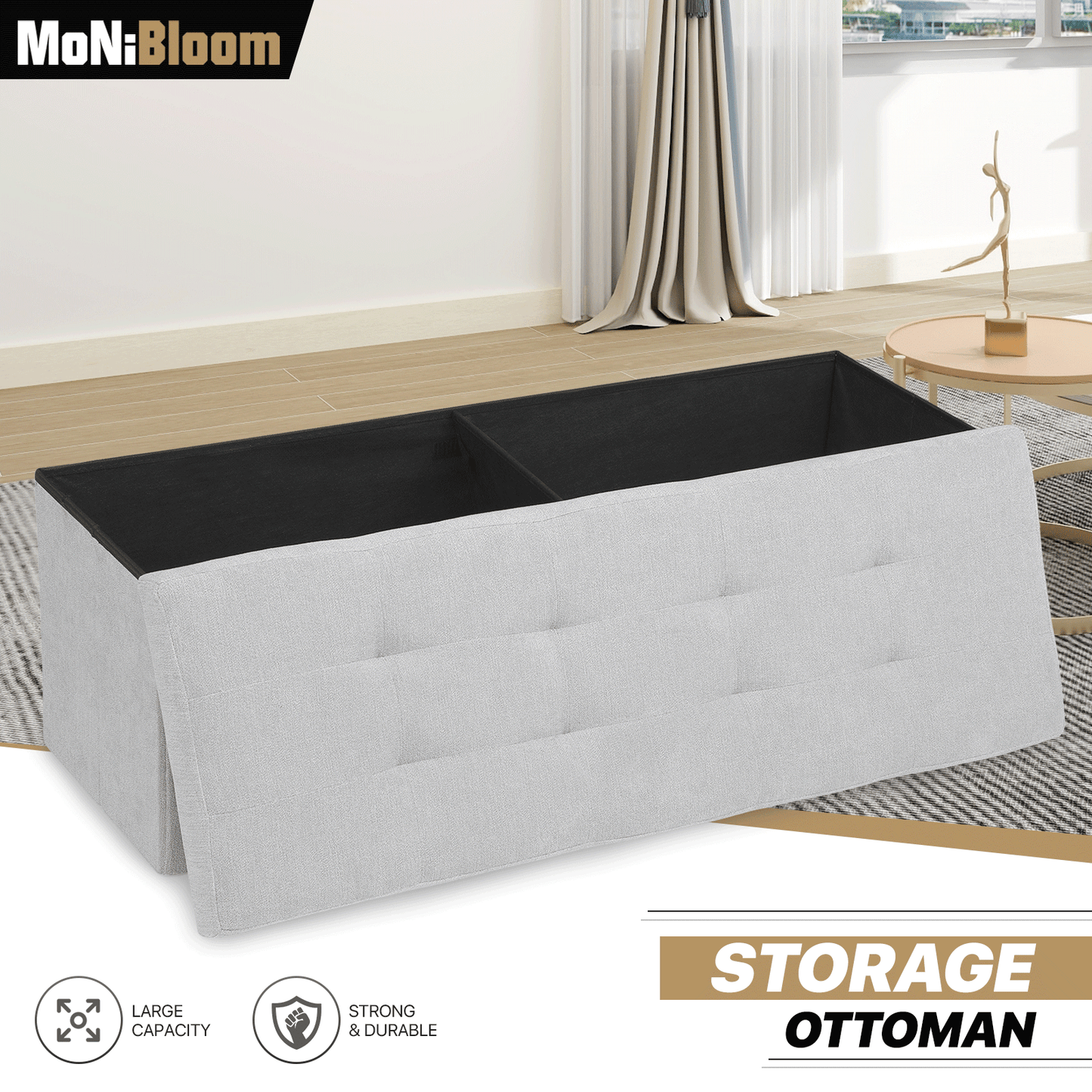 Lift-Off Storage Ottoman - 43'' * 15'' * 14.5''