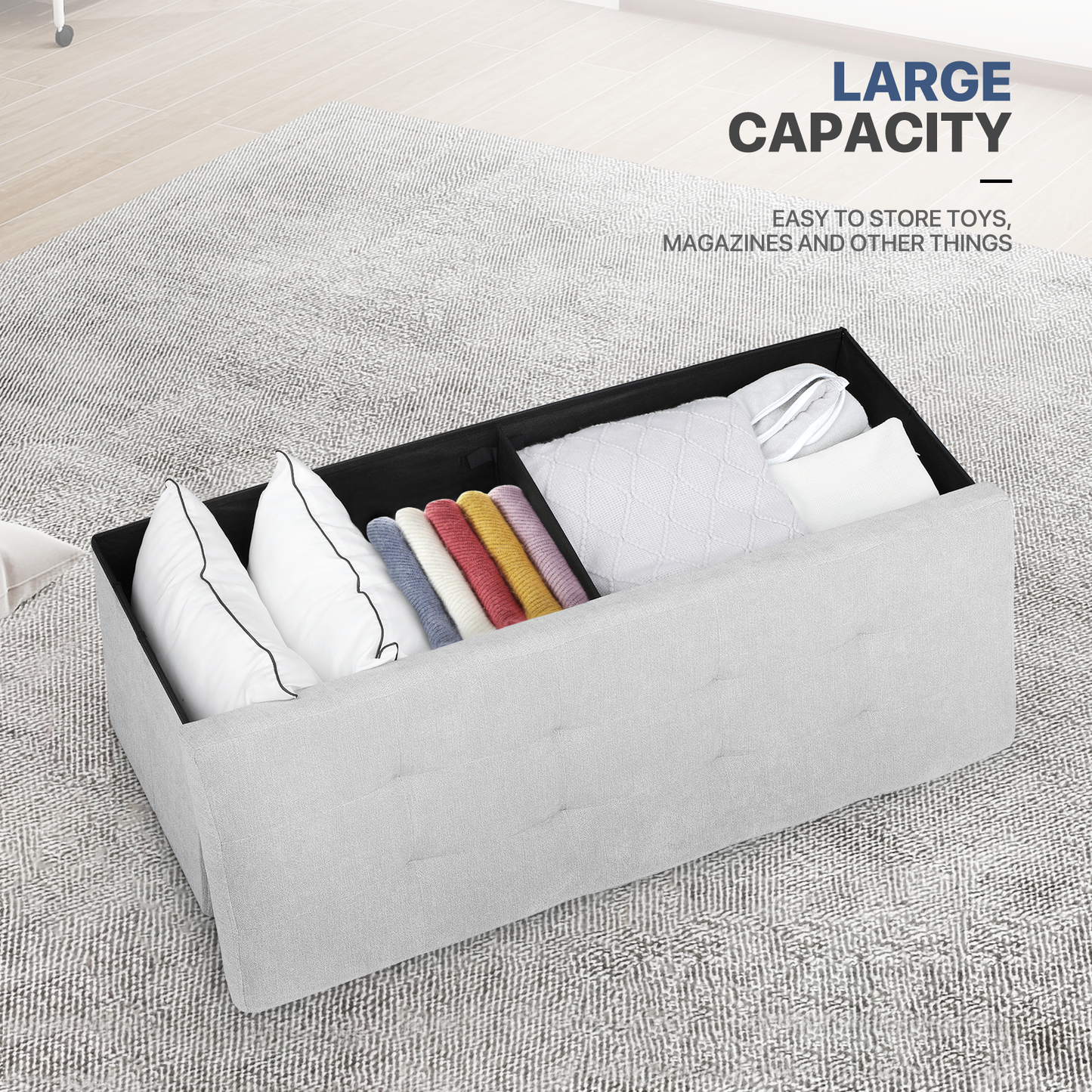 Lift-Off Storage Ottoman - 43'' * 15'' * 14.5''