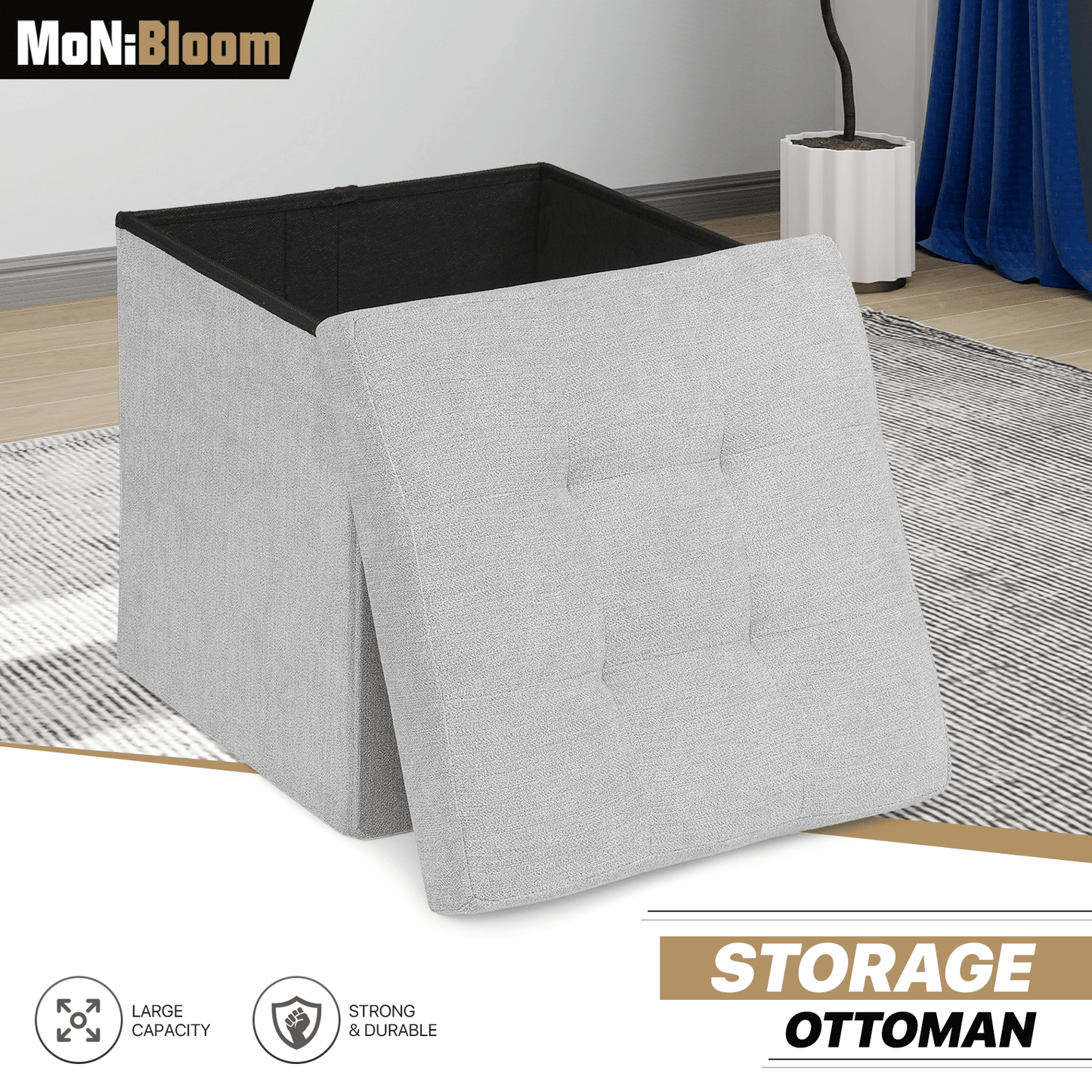 Lift-Off Storage Ottoman - 15'' * 15'' * 15''