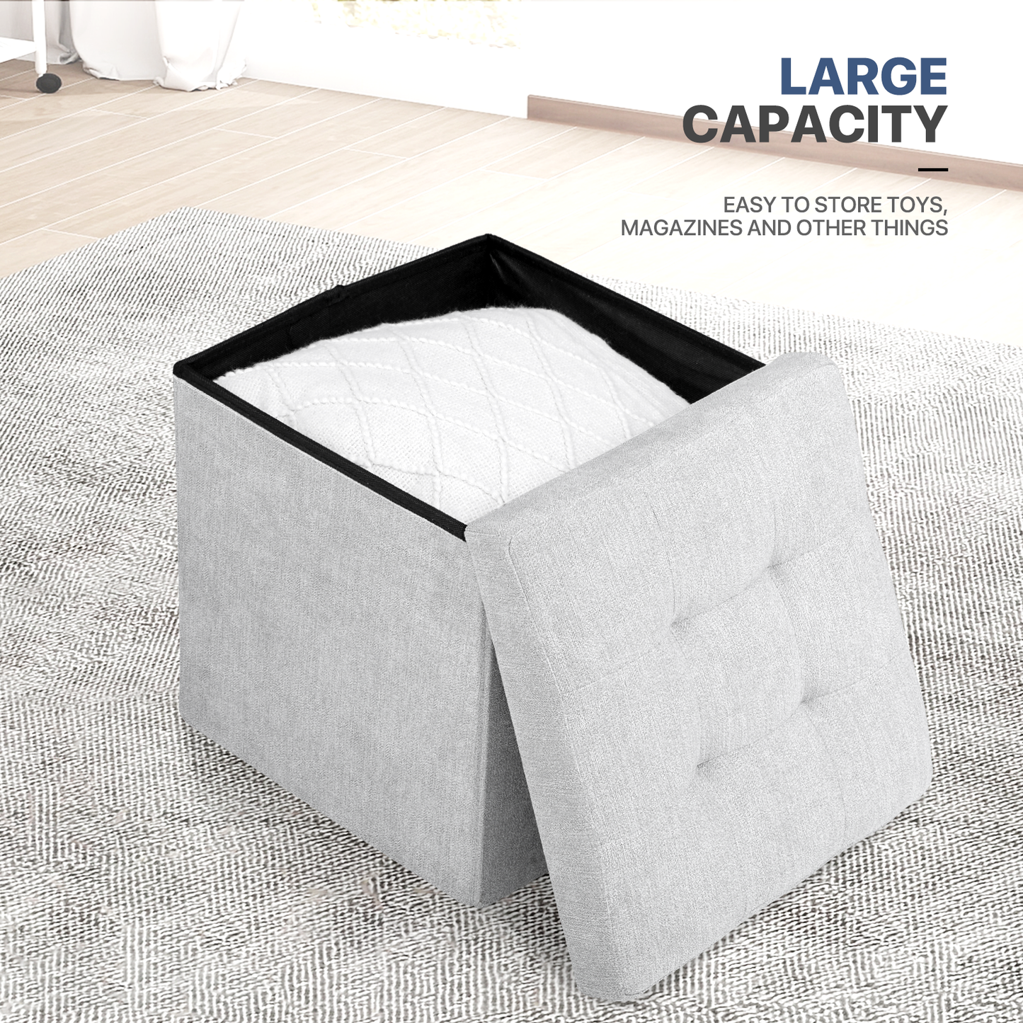 Lift-Off Storage Ottoman - 15'' * 15'' * 15''