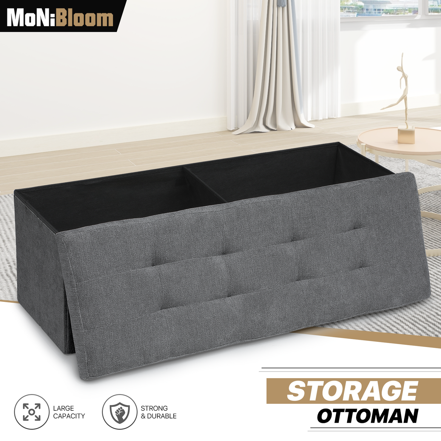 Lift-Off Storage Ottoman - 43'' * 15'' * 14.5''