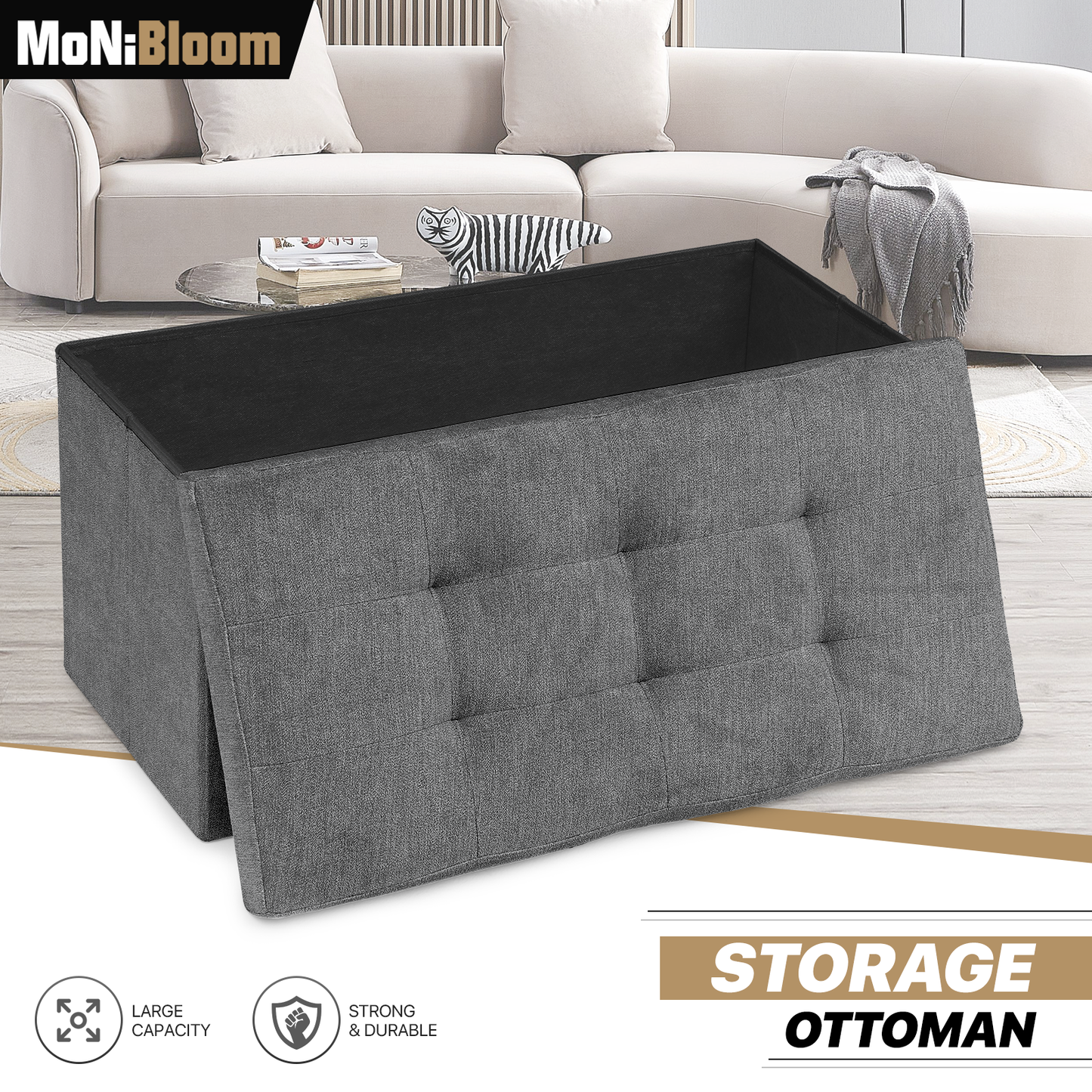 Lift-Off Storage Ottoman - 30'' * 15'' * 14.5''