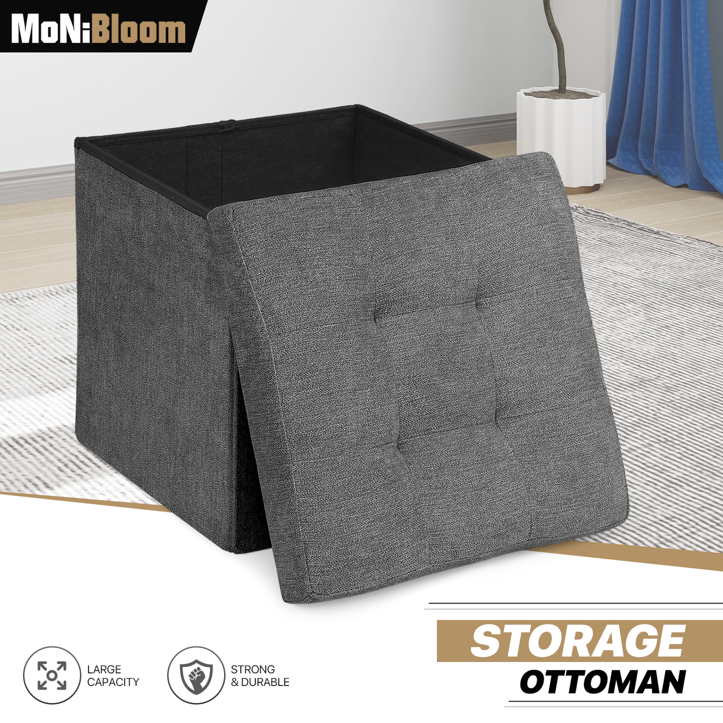 Lift-Off Storage Ottoman - 15'' * 15'' * 15''