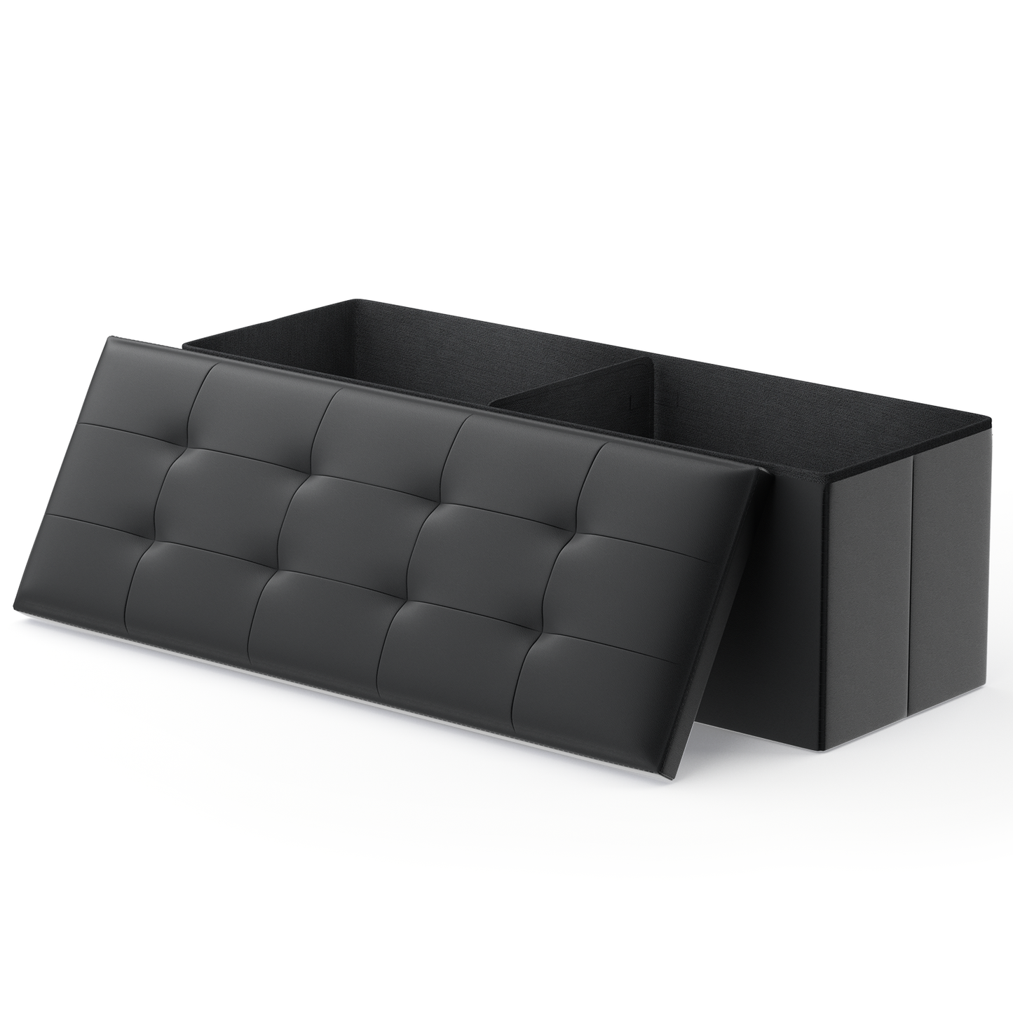 High Elastic Sponge Storage Ottoman 220 lbs Capacity - (L)43.0in. (W)15.0in. (H)14.5in. - PU