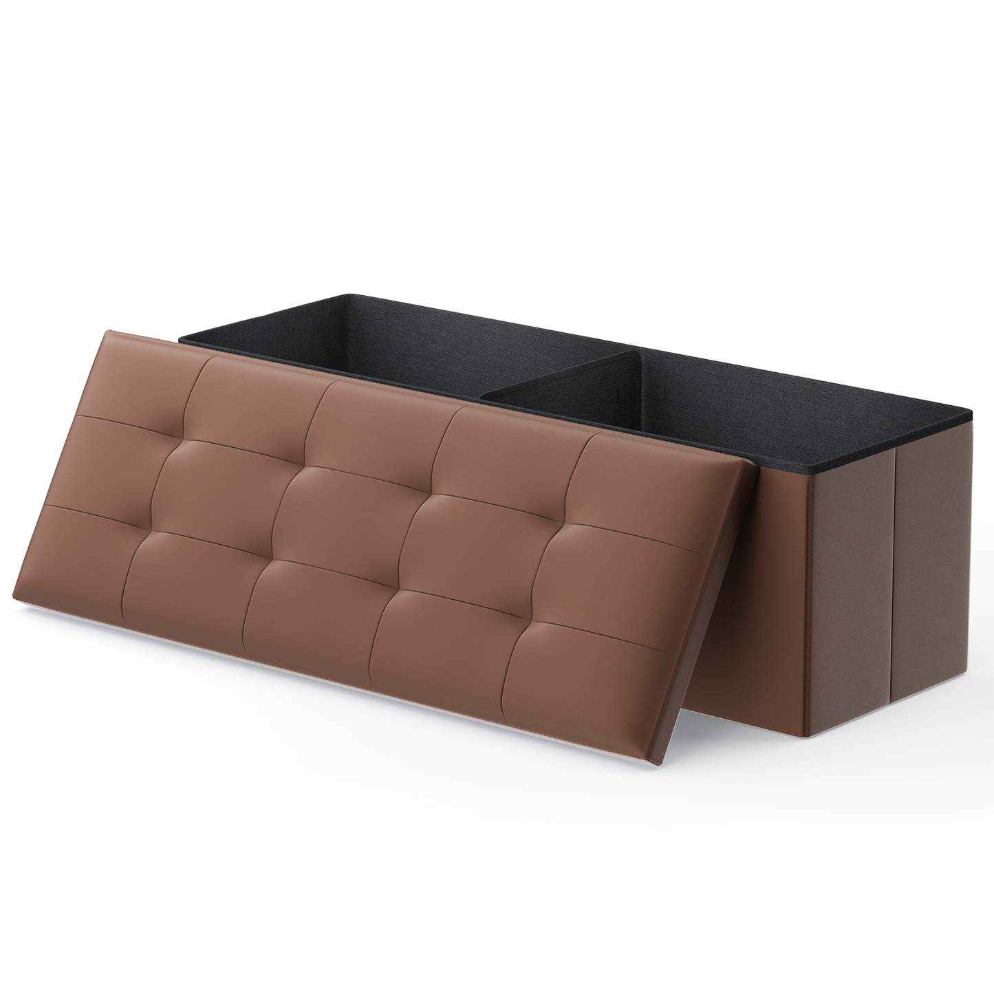 High Elastic Sponge Storage Ottoman 220 lbs Capacity - (L)43.0in. (W)15.0in. (H)14.5in. - PU