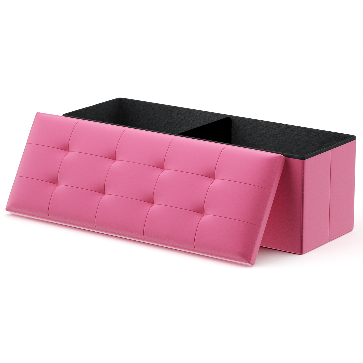 High Elastic Sponge Storage Ottoman 220 lbs Capacity - (L)43.0in. (W)15.0in. (H)14.5in. - PU