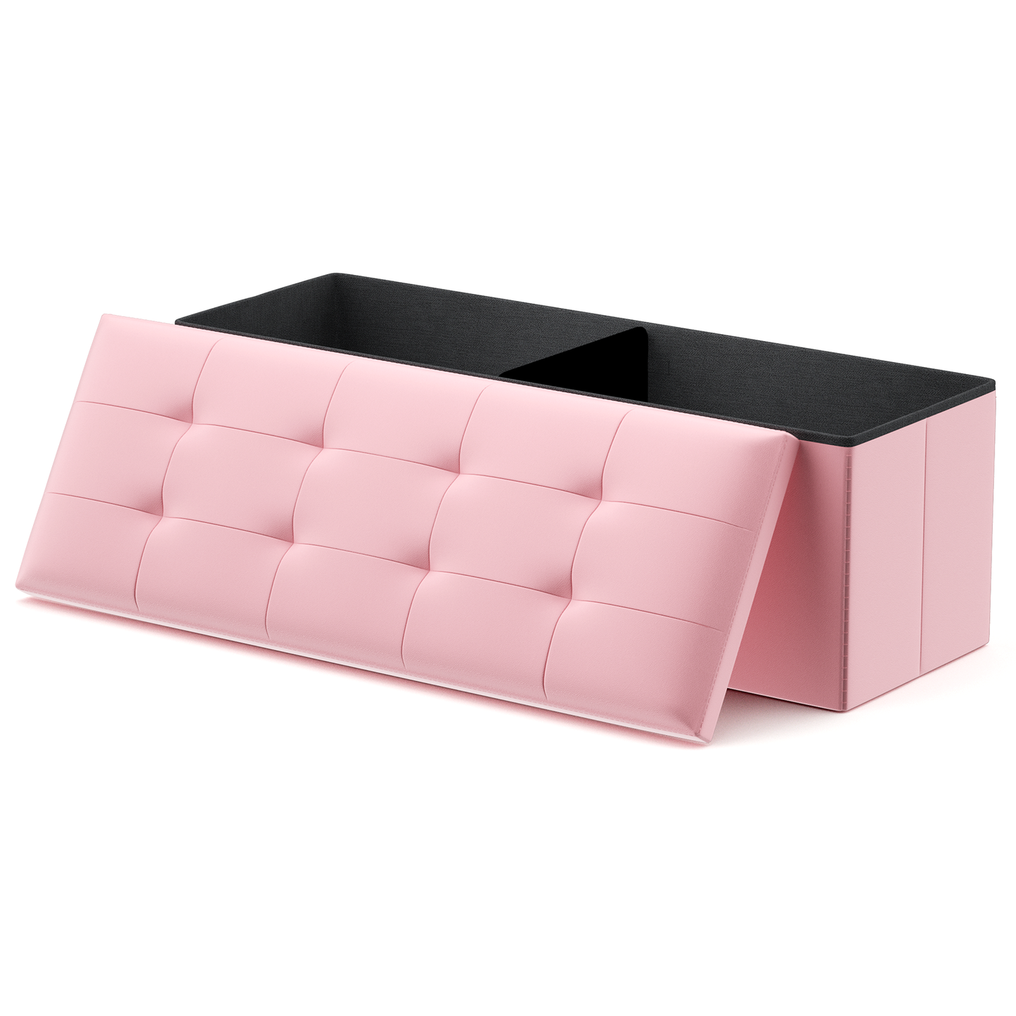 High Elastic Sponge Storage Ottoman 220 lbs Capacity - (L)43.0in. (W)15.0in. (H)14.5in. - PU