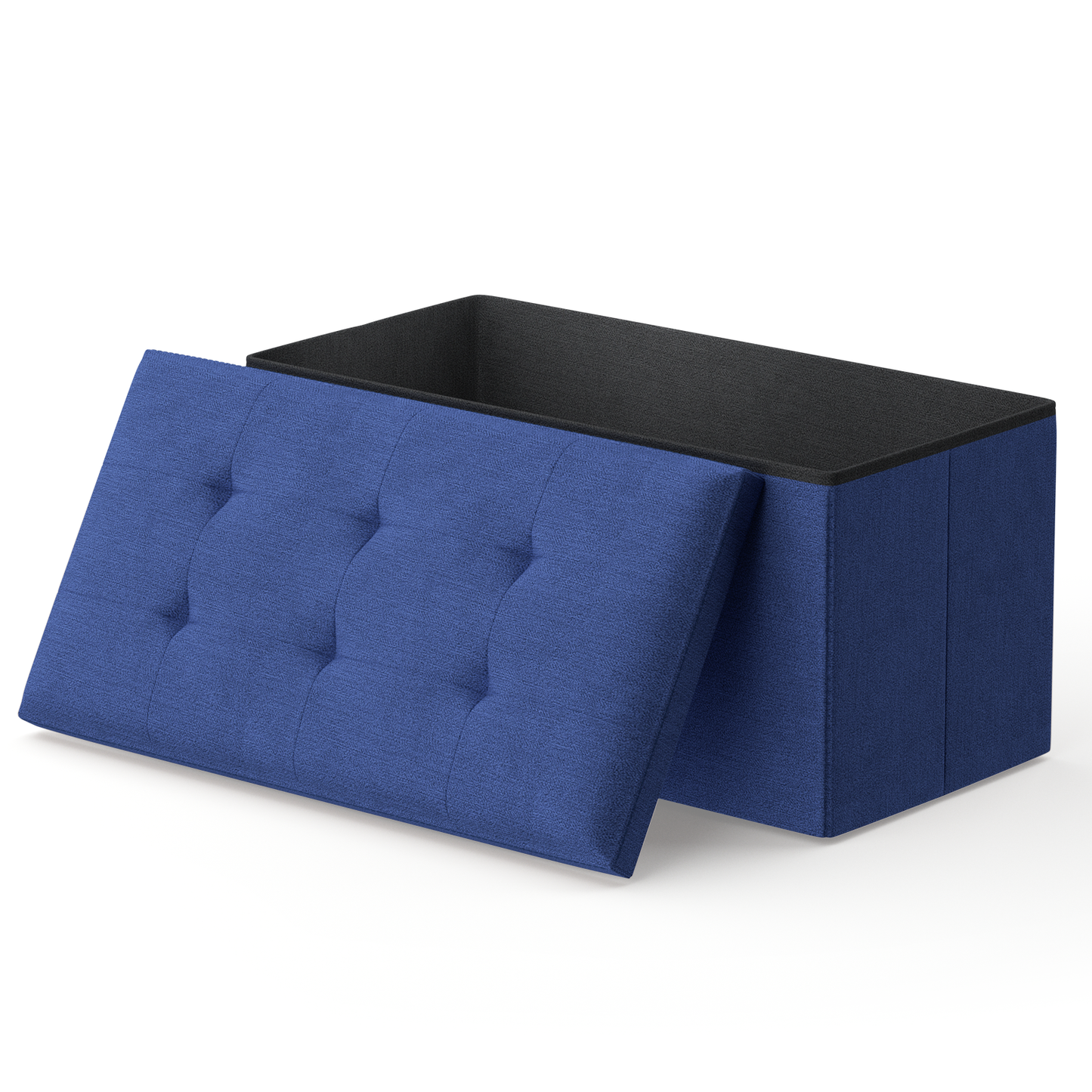 High Elastic Sponge Storage Ottoman 220 lbs Capacity - (L)30.0in. (W)15.0in. (H)14.5in. - Linen