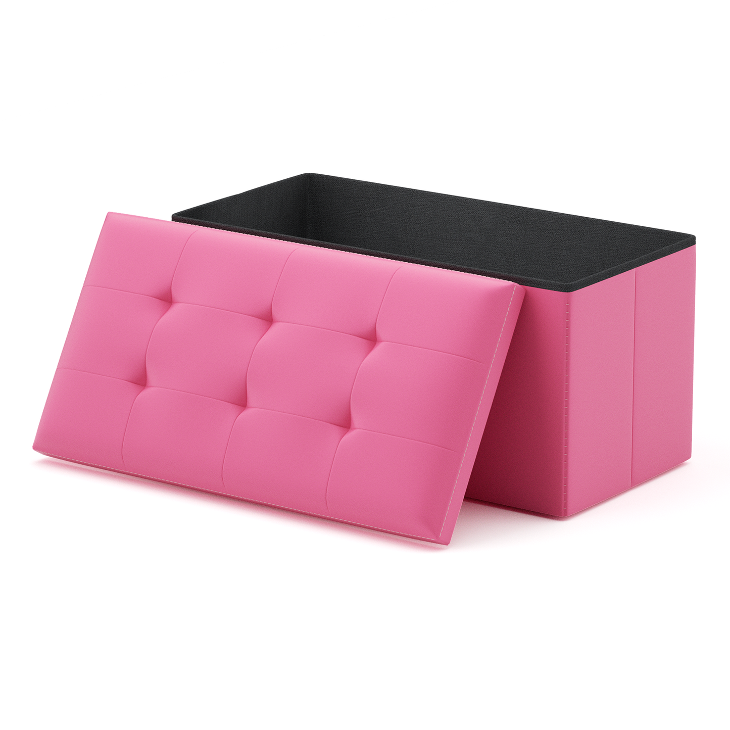 High Elastic Sponge Storage Ottoman 220 lbs Capacity - (L)30.0in. (W)15.0in. (H)14.5in. - PU