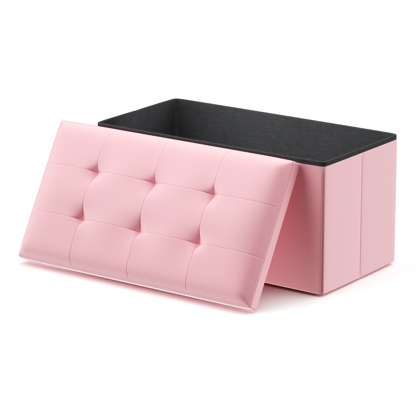 High Elastic Sponge Storage Ottoman 220 lbs Capacity - (L)30.0in. (W)15.0in. (H)14.5in. - PU