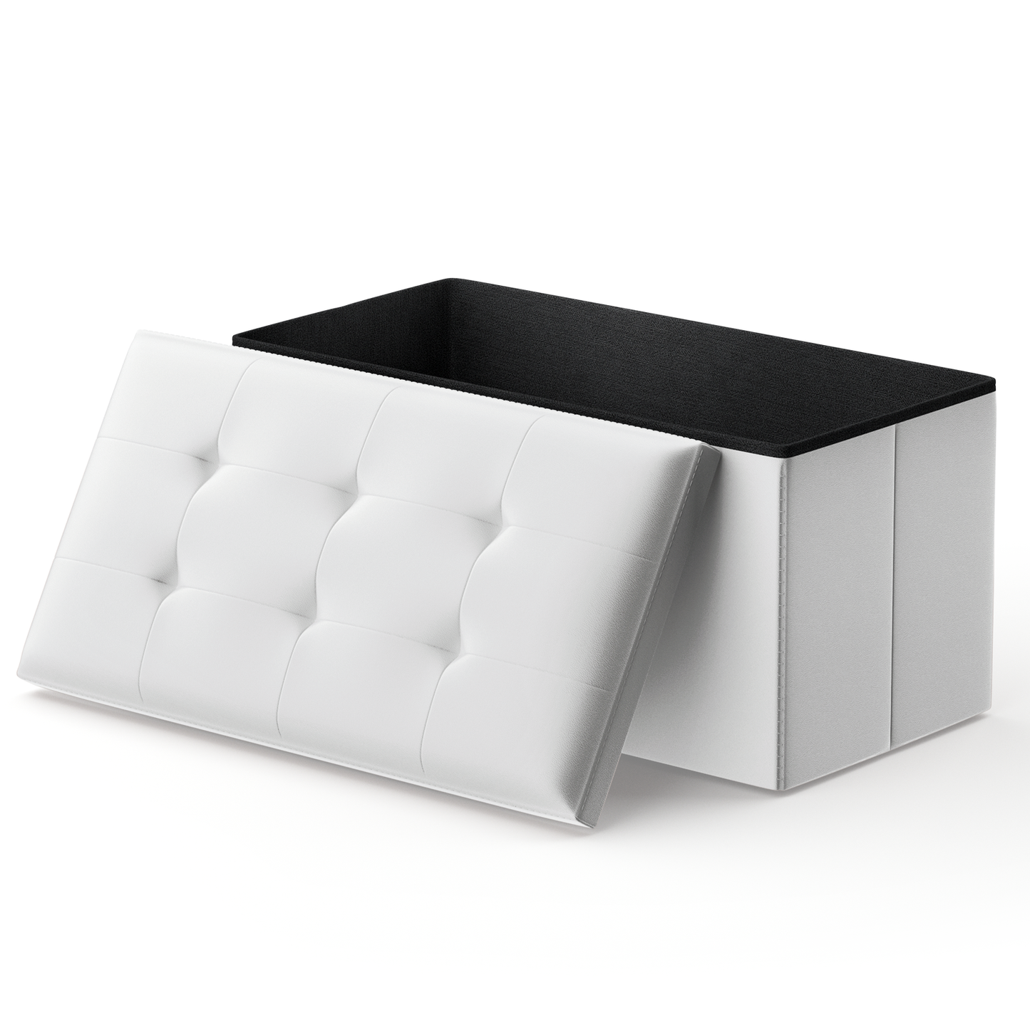 High Elastic Sponge Storage Ottoman 220 lbs Capacity - (L)30.0in. (W)15.0in. (H)14.5in. - PU